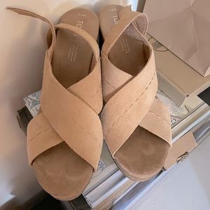Suede Toms Chunky Heels